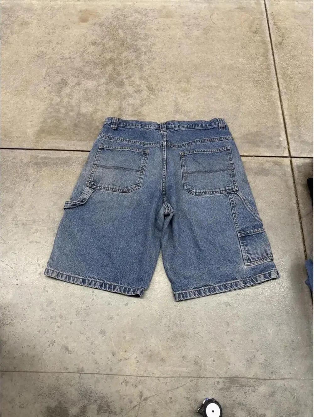 vintage burnside faded blue relaxed baggy fit jean shorts jorts size 34